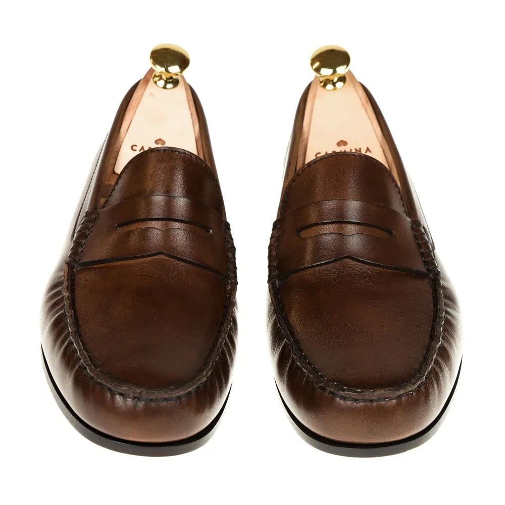 PENNY LOAFERS BROWN NUOVO CALF | CARMINA Shoemaker