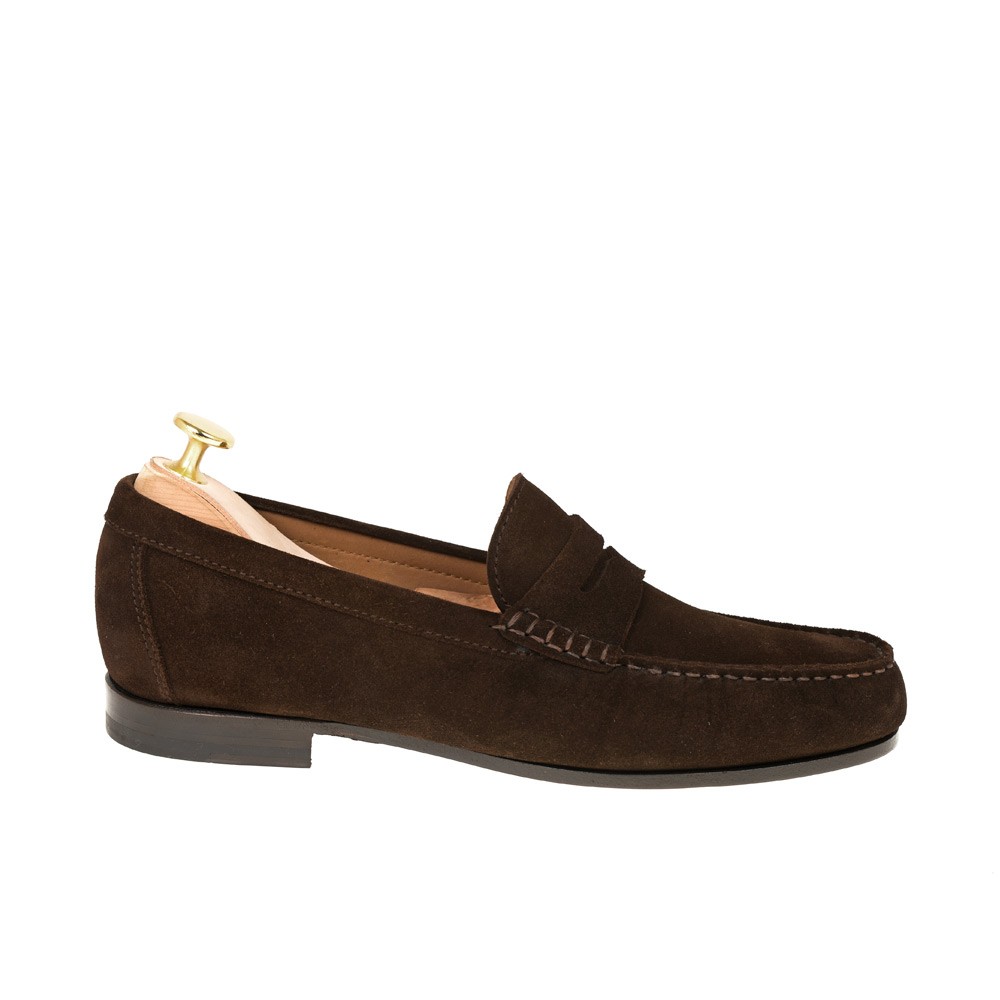 Penny loafers in brown suede | CARMINA Shoemaker
