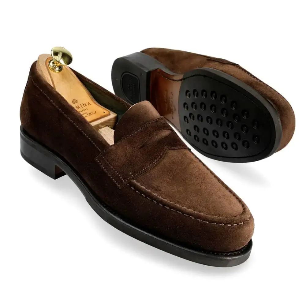 PENNY LOAFER MEN IN BROWN SUEDE | CARMINA