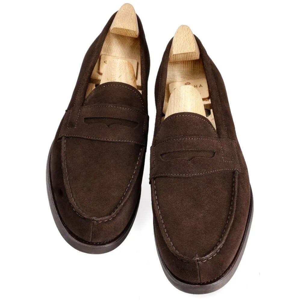 PENNY LOAFERS BROWN SUEDE | CARMINA