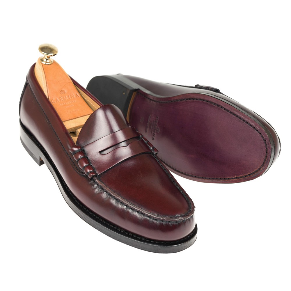 UNLINED PENNY LOAFERS IN BROWN VITELLO