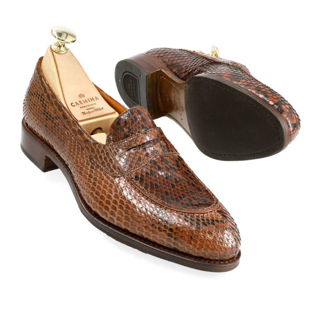女士蟒蛇纹麂皮便鞋带面罩 1875 麦迪逊