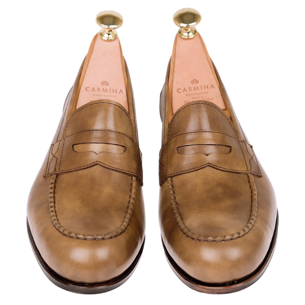 womens tan penny loafers