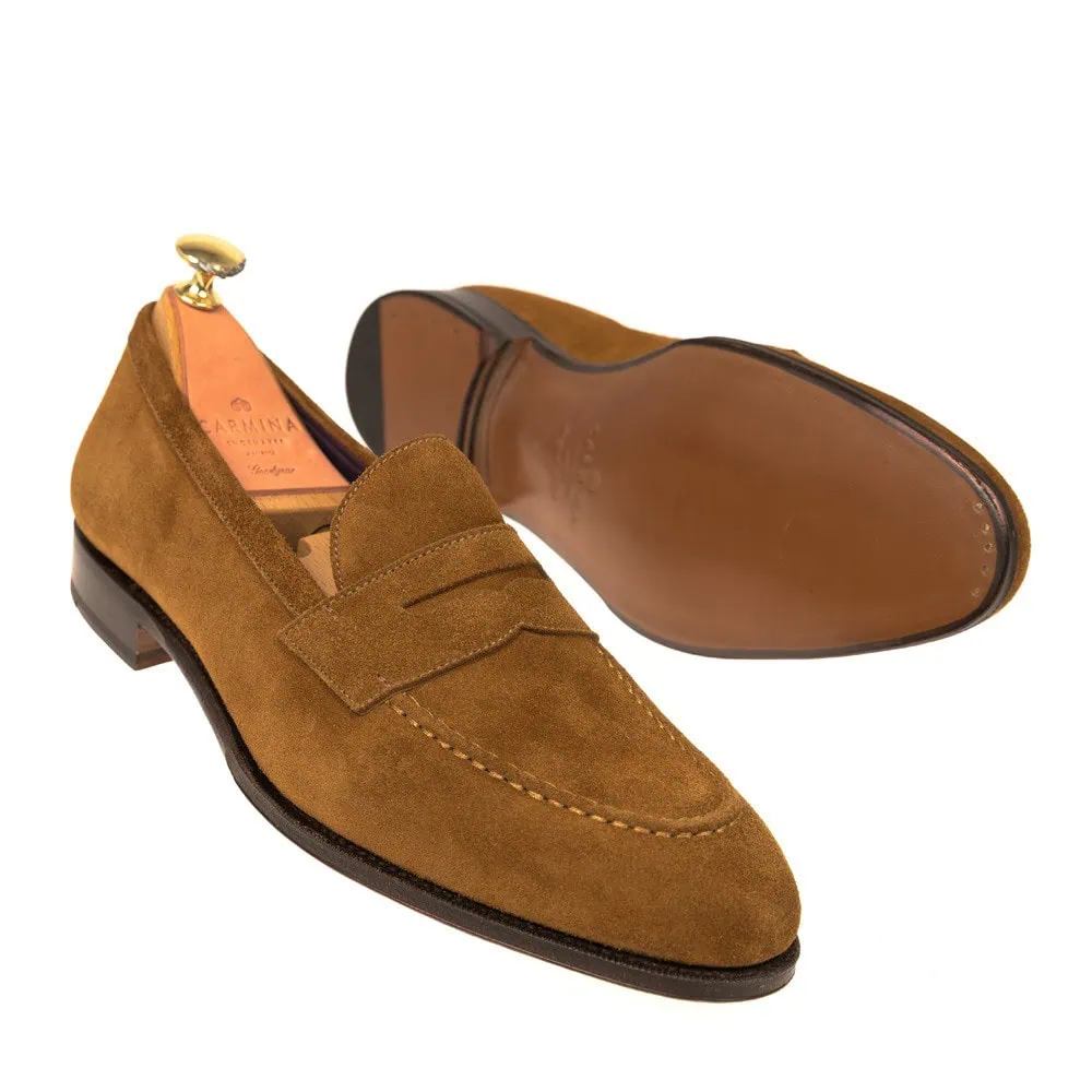 Penny loafers in tobacco suede