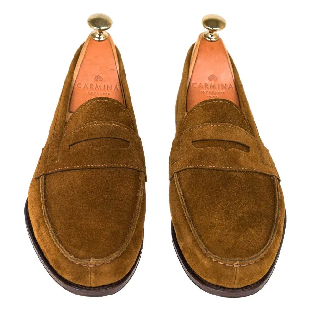 carmina tobacco suede Penny loafers in tobacco suede| CARMINA Shoemaker