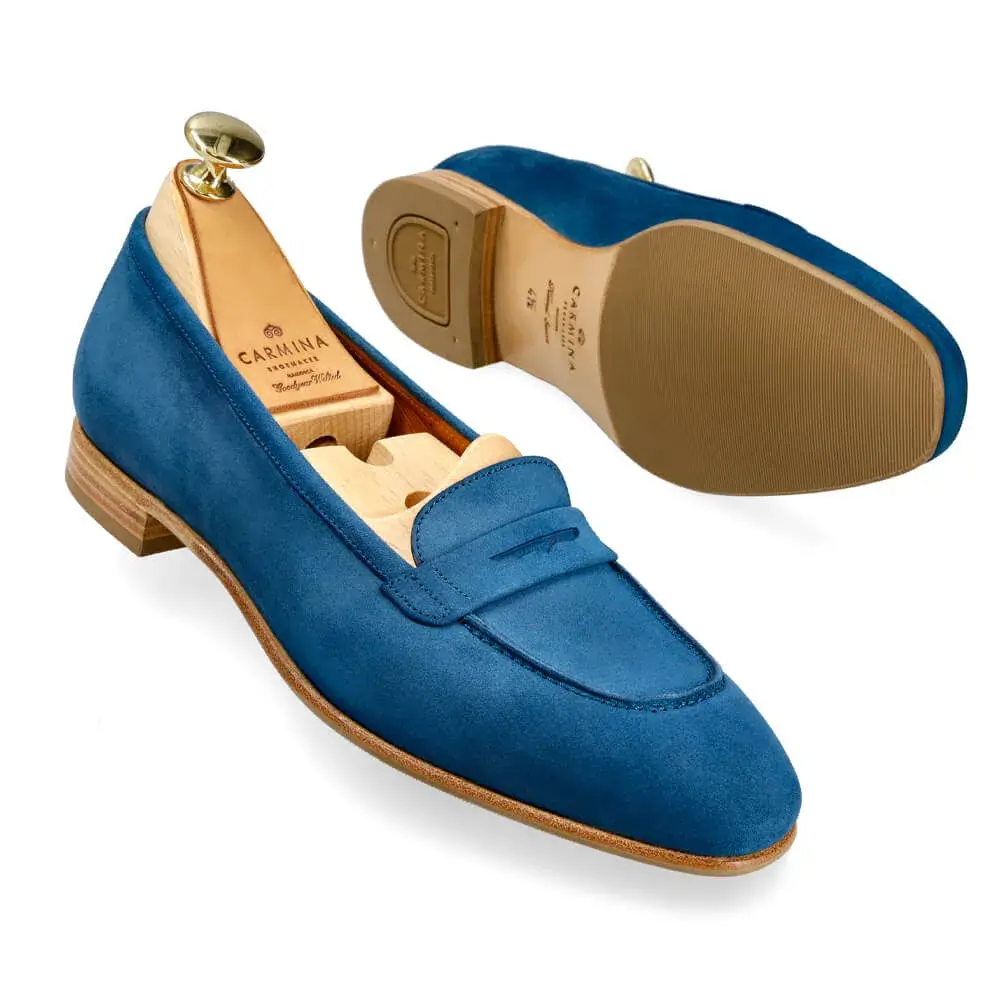 PENNY LOAFERS WOMEN TURQUOISE VOGUE SUEDE | CARMINA
