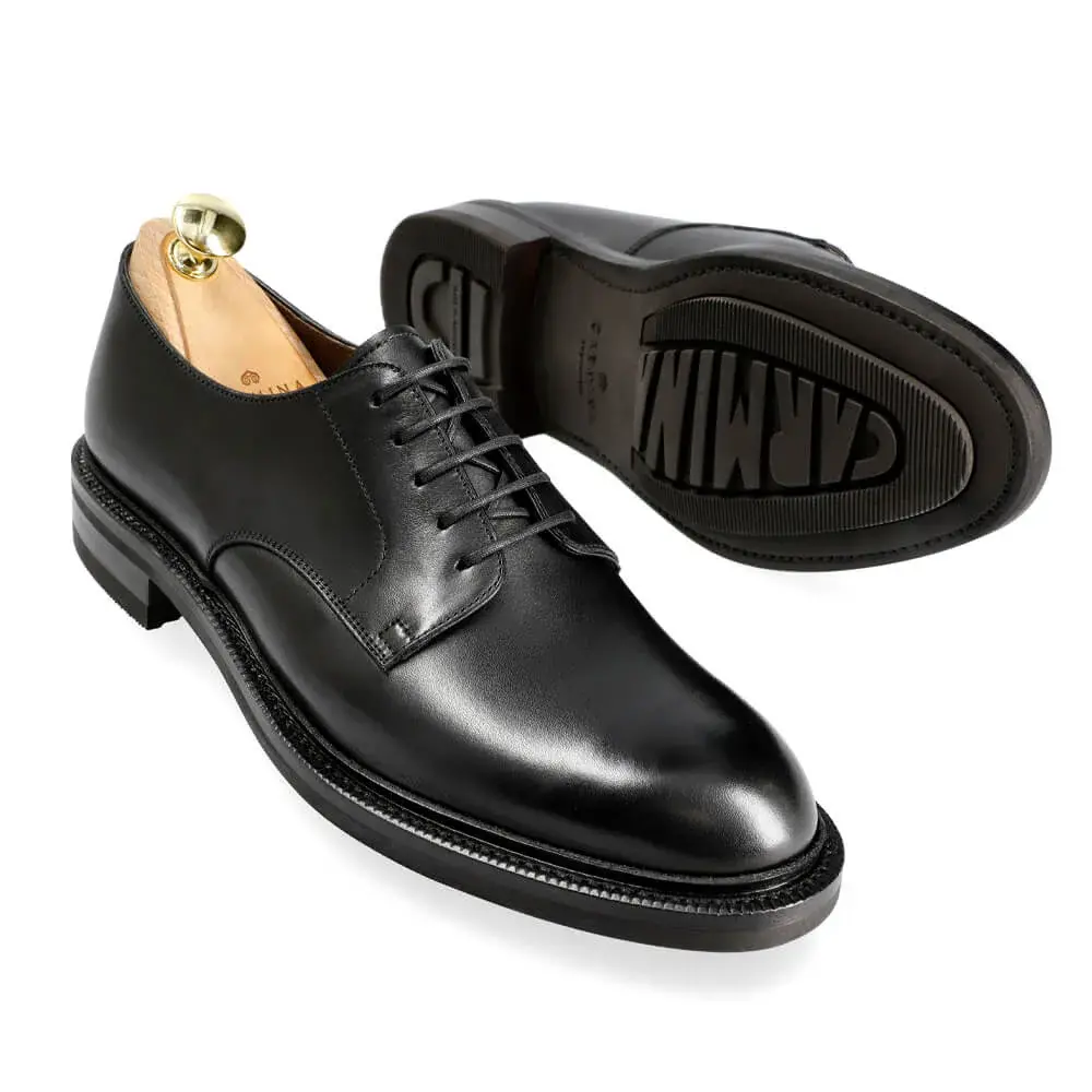 CARMINA プレーントゥーシューズ PLAIN TOE DERBY SHOES BLACK FUNCHAL| CARMINA