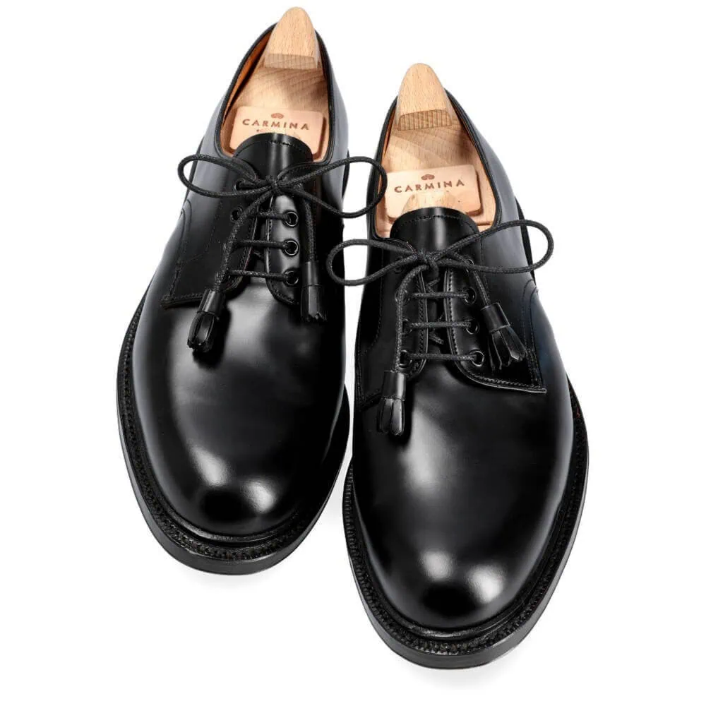 PLAIN TOE DERBY SHOES WOMEN BLACK ANTIQUE | CARMINA
