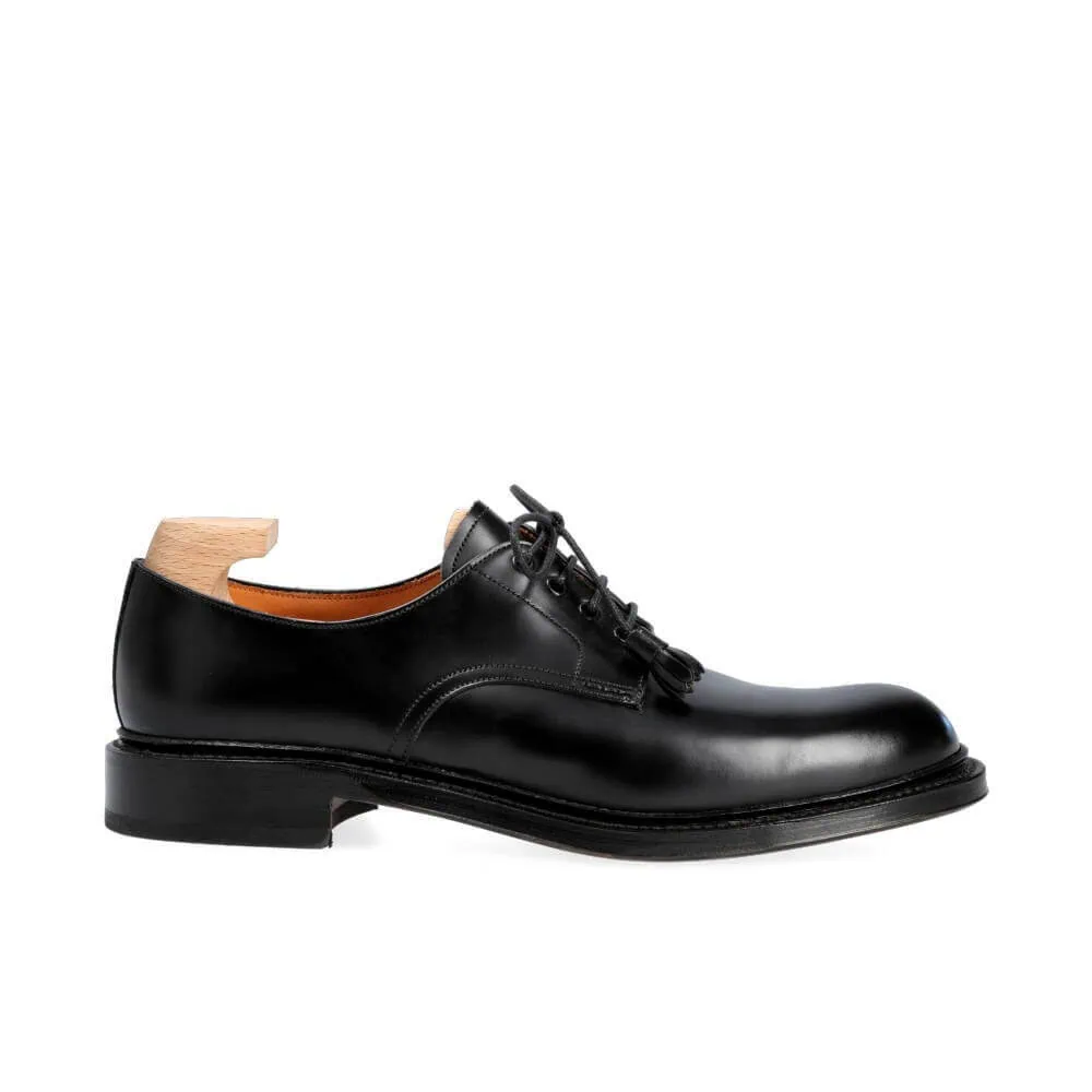 PLAIN TOE DERBY SHOES WOMEN BLACK ANTIQUE | CARMINA