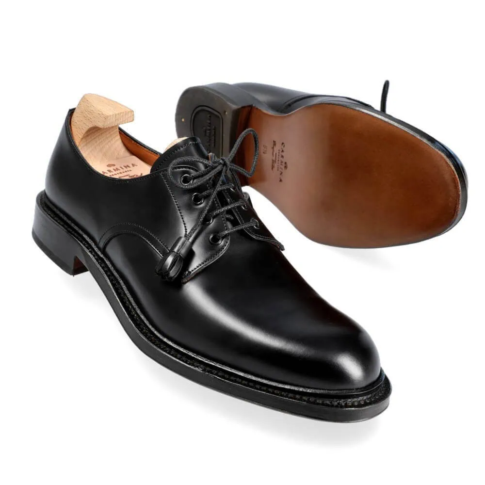 PLAIN TOE DERBY SHOES WOMEN BLACK ANTIQUE | CARMINA