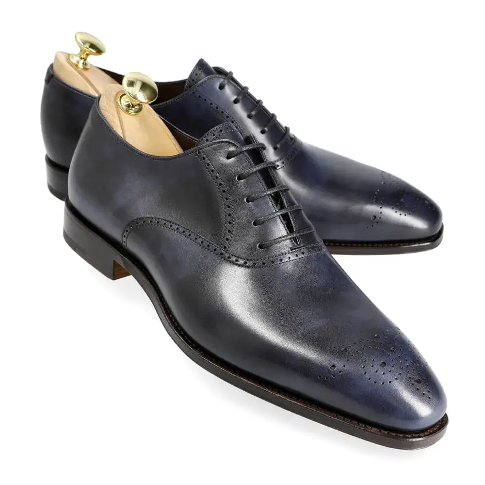 CAP TOE OXFORD SHOES NAVY MUSEUM | CARMINA