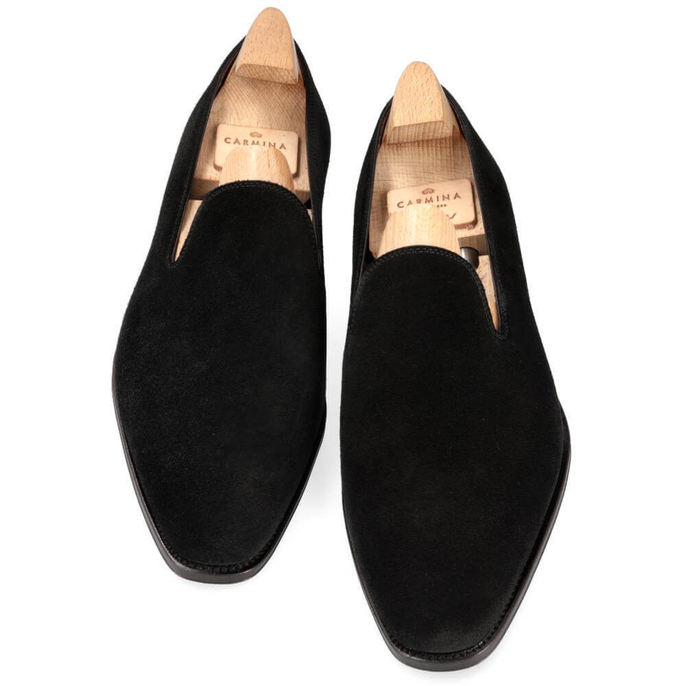 black suede slippers