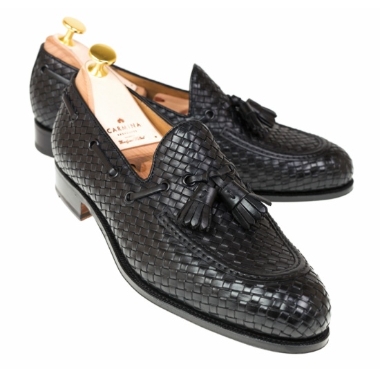 Tassel loafers in black braided | CARMINA Shoemaker
