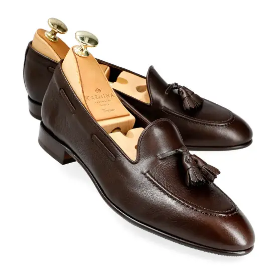 MOCASINES BORLAS MUJER VITELLO MARRON | CARMINA