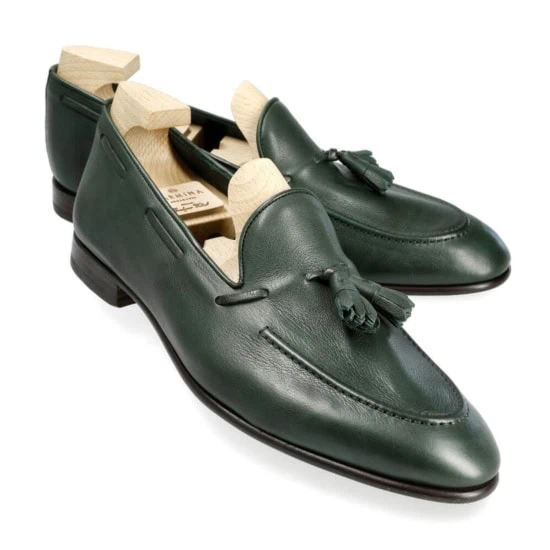 GREEN LOAFER WITH FUCHSIA TASSEL main image 1