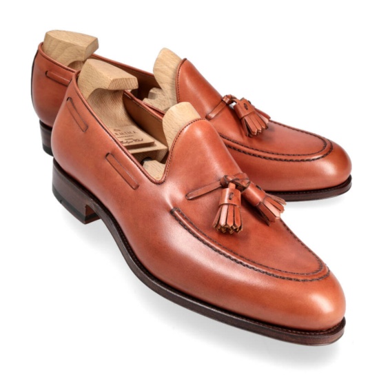 Tassel Loafers In Tan Pompei Carmina Shoemaker
