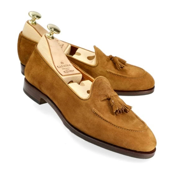 WOMEN TASSEL LOAFERS TOBACCO SUEDE | CARMINA