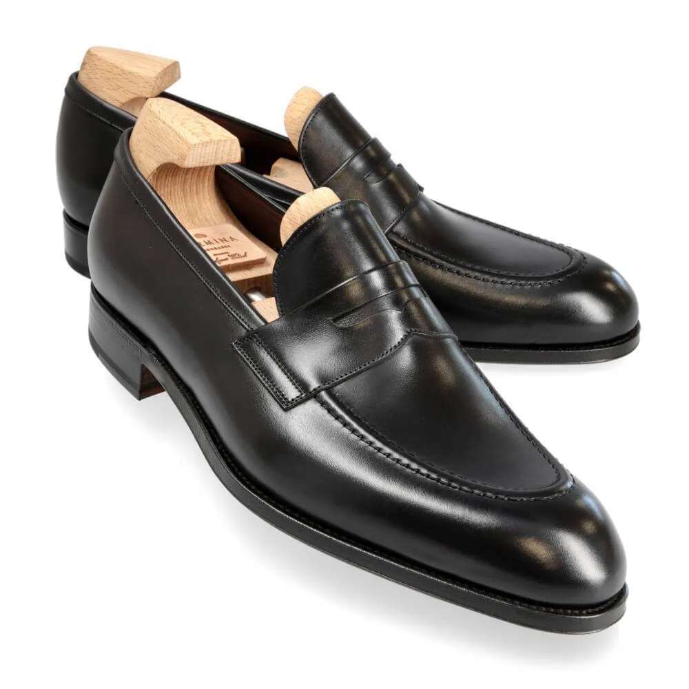 CARMINA ブラックローファーUK8.0 PENNY LOAFERS BLACK BOX CALF | CARMINA