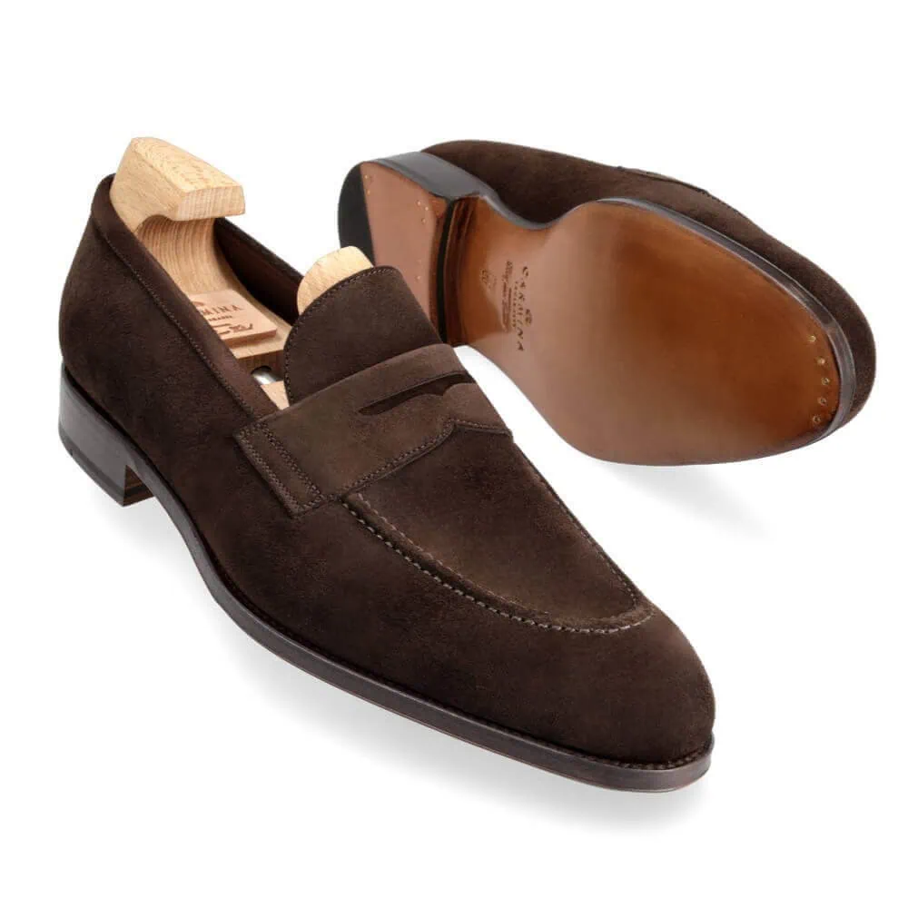 PENNY LOAFERS BROWN SUEDE | CARMINA