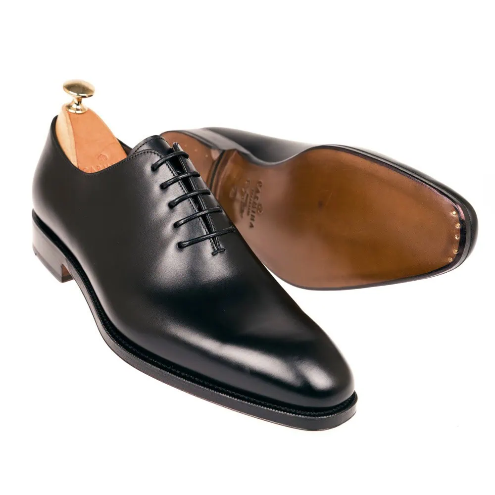 WHOLECUT OXFORD BLACK BOX CALF| CARMINA
