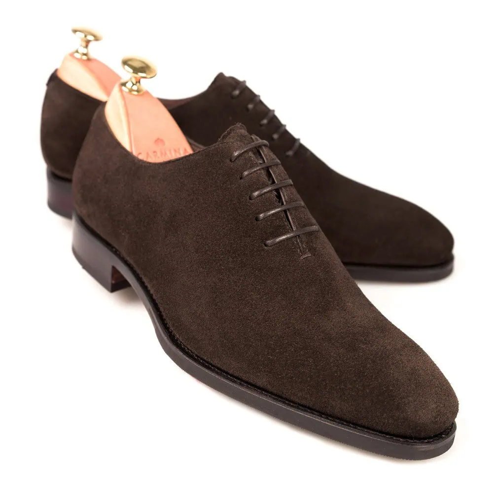 Carmina ホールカット スエード シューズ ブラウン 6 スペイン製 製法 WHOLECUT OXFORD BROWN SUEDE | CARMINA