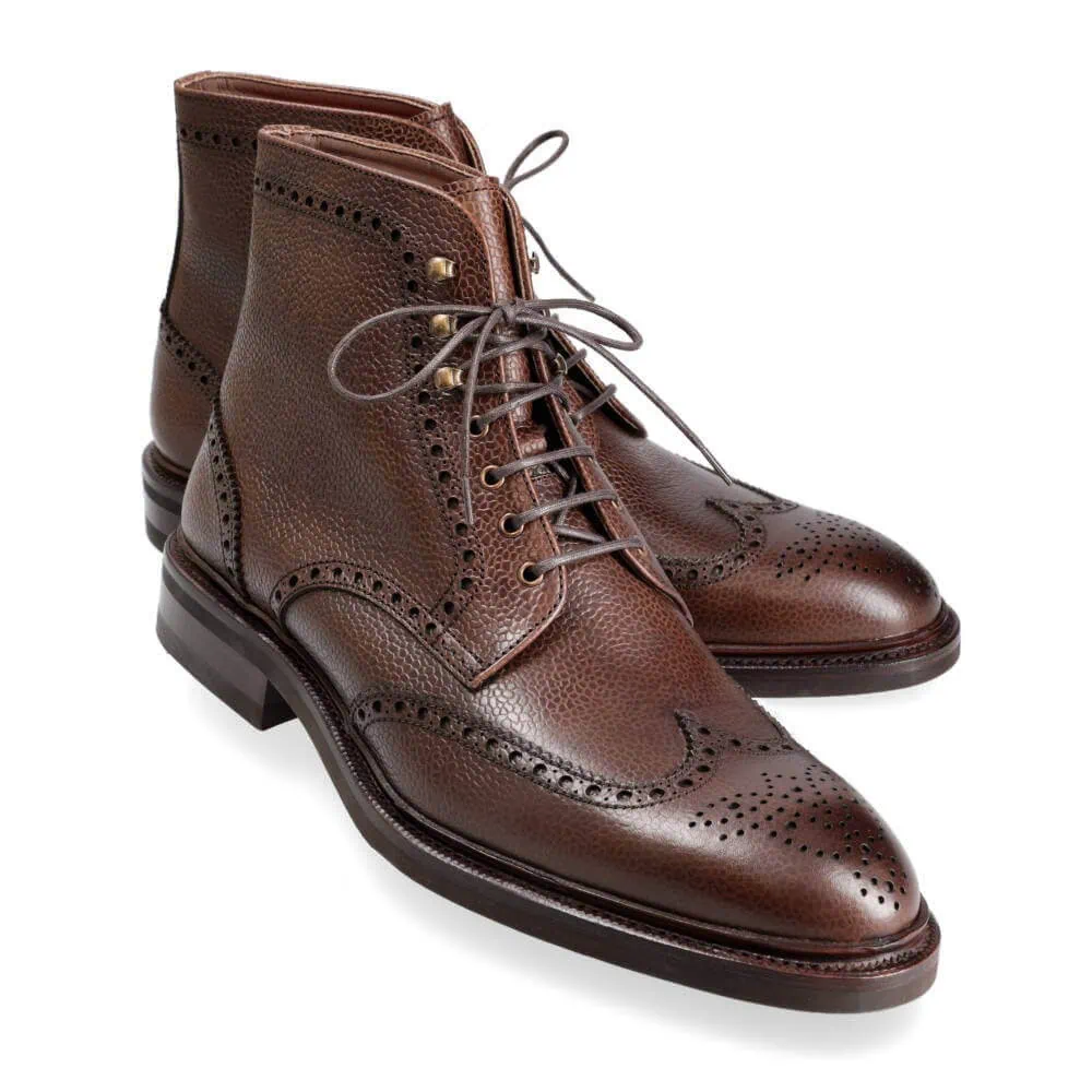 WINGTIP BOOTS BROWN KARAGRAIN CALF CARMINA