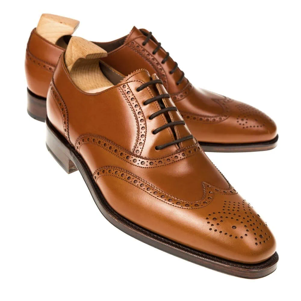 CARMINA ウィングチップ 922RAINレザーシューズ　UK6.5 茶 wingtip_oxfords_shoes_tan_box_