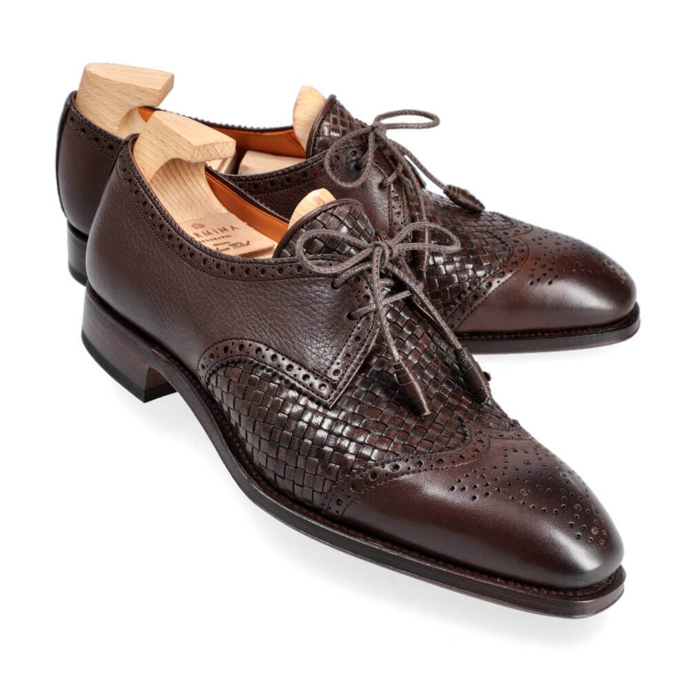 BLUCHER DE MUJER EN RUSTICALF Y TRENZADO MARRÓN