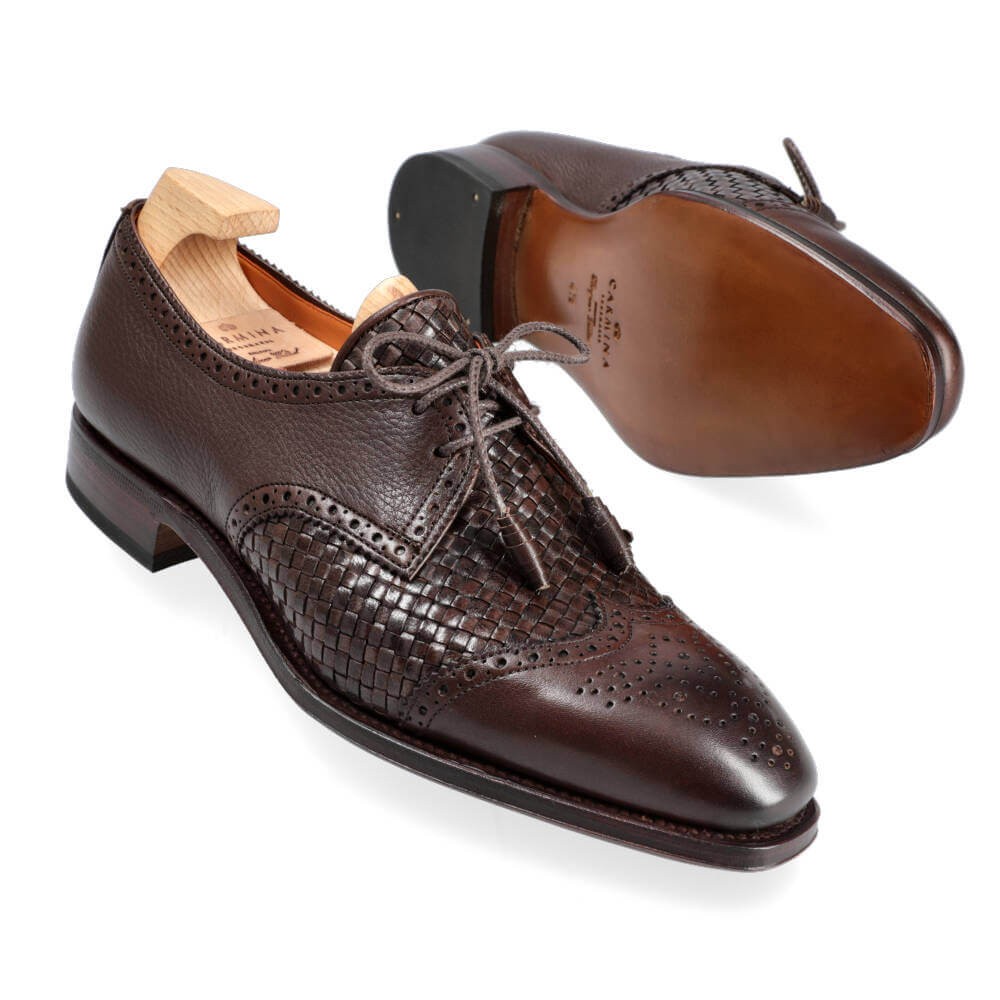 BLUCHER DE MUJER EN RUSTICALF Y TRENZADO MARRÓN