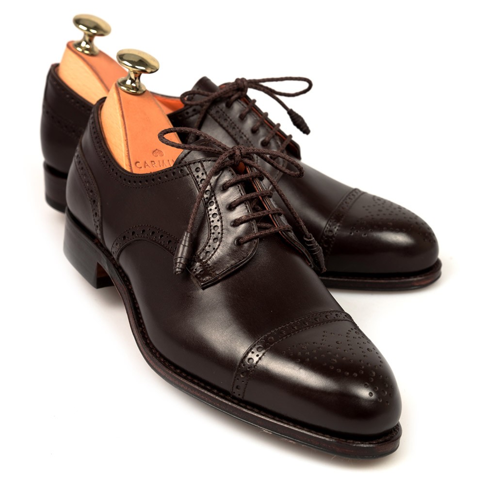 Women derby office shoes in brown leather