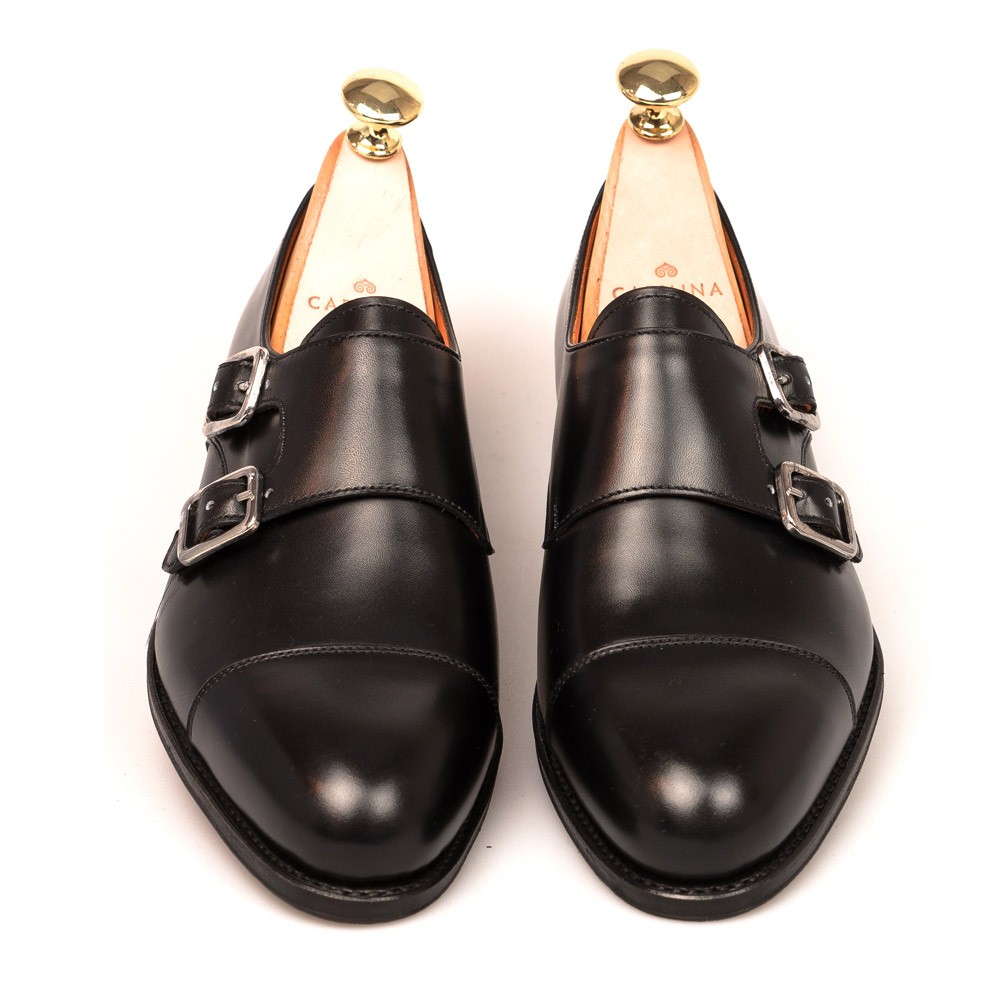 black double monk shoes