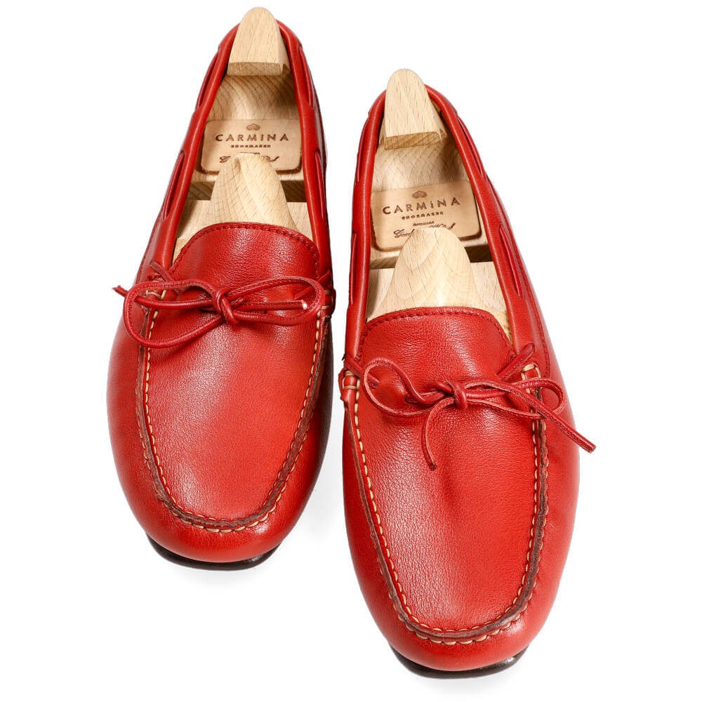 WOMEN DRIVING LOAFERS IN RED RUSTICALF