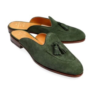 WOMEN MULE SHOES GREEN VOGUE SUEDE | CARMINA