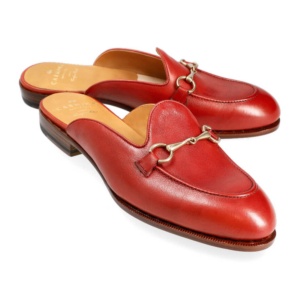 红rusticalf皮革女式拖鞋