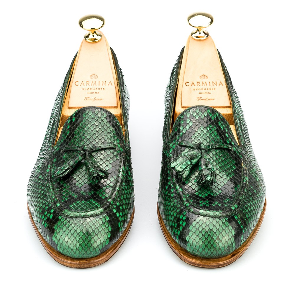 WOMEN'S LOAFERS IN GREEN PITON (INCL. SHOE TREE) 