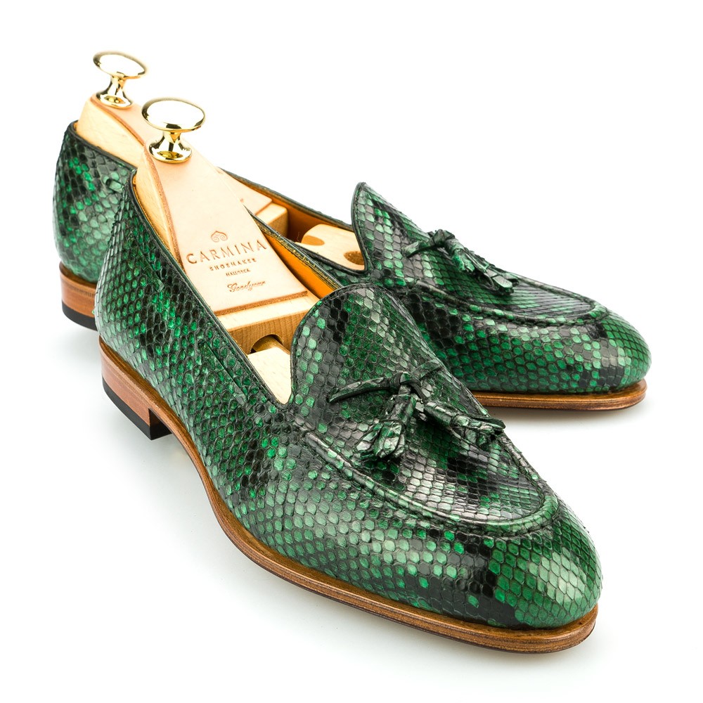 WOMEN'S LOAFERS IN GREEN PITON (INKL. SCHUHSPANNER) 