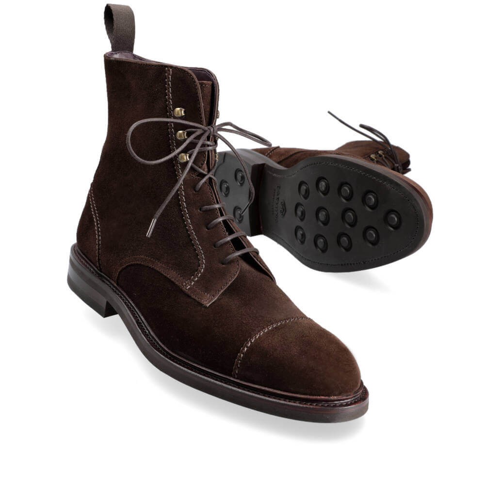 brown suede work boots